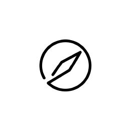 A line drawing of a compass